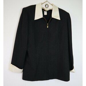 VIRGO II - WOMEN'S VINTAGE BLACK SPARKLE BLAZER JACKET - SIZE 14